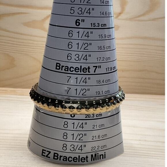 Silver Tone Studded Bangle Bracelet - Picture 4 of 4